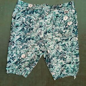 Sean John Green Floral Cargo Shorts